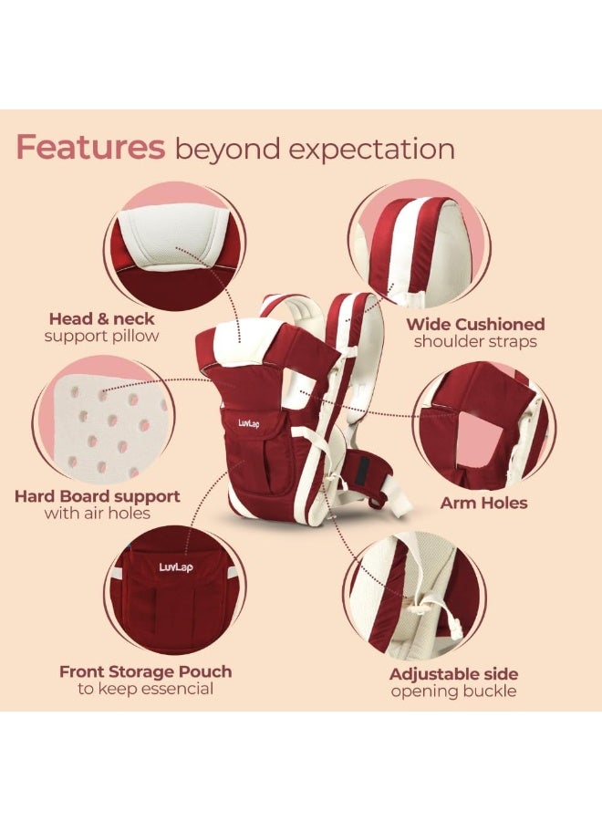 LuvLap Elegant Baby Carrier (Red) - Image 2