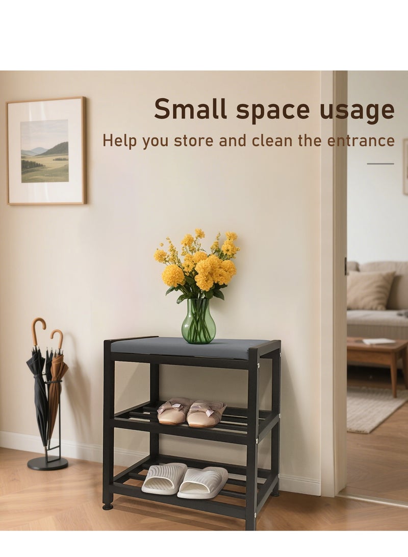 Generic Modern two-tier shoe changing stool style shoe rack, suitable for sitting and storing items, stylish entrance storage for good storage  - Image 3