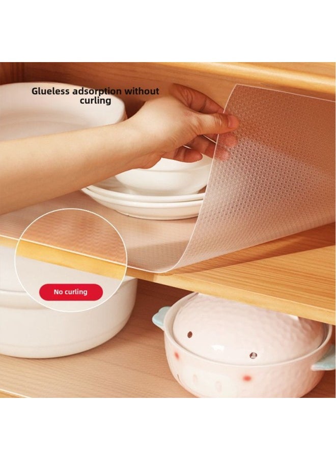 EVA Cutting Thickened Transparent Drawer Waterproof Dust-proof Mat Paper Kitchen Oil-proof Non-stick Mat Non-slip Cabinet Mat-Color:Flat Dot Pattern [Transparent]]-Specifications:60*500cm