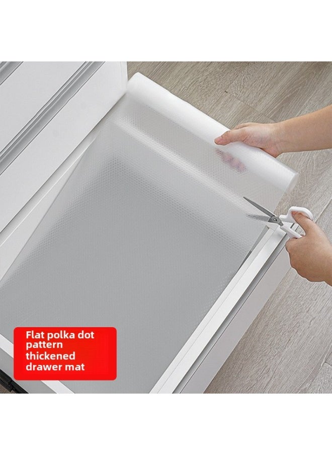 EVA Cutting Thickened Transparent Drawer Waterproof Dust-proof Mat Paper Kitchen Oil-proof Non-stick Mat Non-slip Cabinet Mat-Color:Flat Dot Pattern [Transparent]]-Specifications:60*500cm