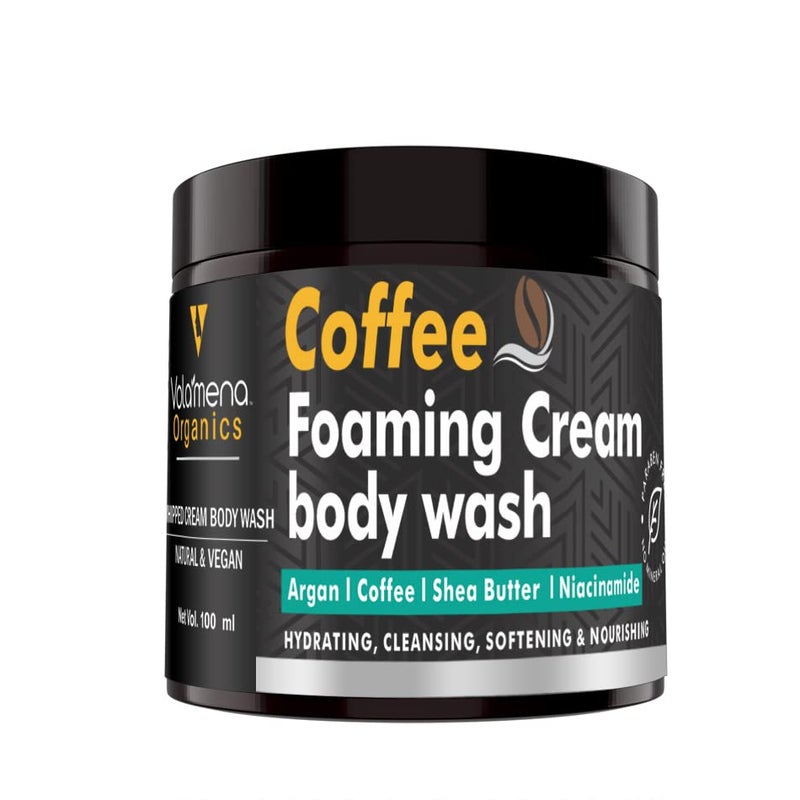 VOLAMENA WITH DEVICE Volamena Arabica Coffee Whipped cream Body wash I With goodness of Shea Butter I Softens smoothes skin I maintains skins natural pH balance 100 ml - Image 1