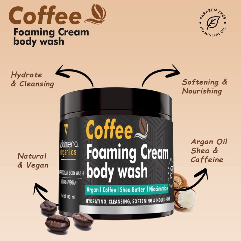 VOLAMENA WITH DEVICE Volamena Arabica Coffee Whipped cream Body wash I With goodness of Shea Butter I Softens smoothes skin I maintains skins natural pH balance 100 ml - Image 3