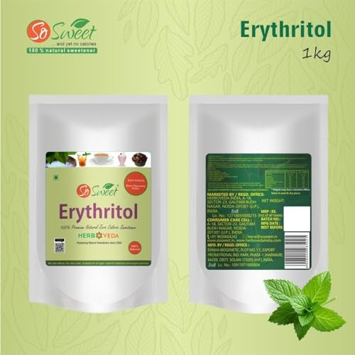 So Sweet Erythritol Natural Sugar Free Sweetener For Diabetic (Pack of 2, 1Kg Each) - Image 4