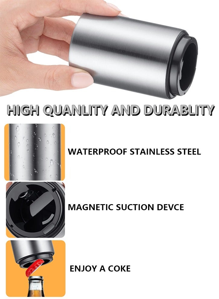 Press type stainless steel magnetic bottle opener  - Image 3