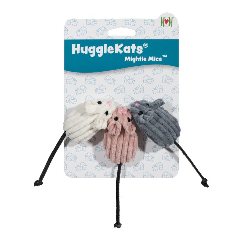 HuggleHounds HuggleKats Cat Toys Kitten Toys for Bored Indoor Cats Perfect for Moving Exercise Biting Chewing Mightie Mice 3 Pack - Image 2