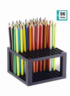 Excefore 2 Pack 96 Hole Pencil Brush Holders, Multi Bin Plastic Desk Stand Organizer Holding Rack for Pens, Paint Brushes, Colored Pencils, Gel Pens, Markers and Modeling Tools, Storage & Organizing Crate  - Image 3