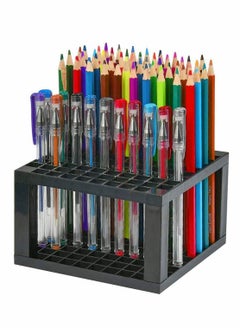 Excefore 2 Pack 96 Hole Pencil Brush Holders, Multi Bin Plastic Desk Stand Organizer Holding Rack for Pens, Paint Brushes, Colored Pencils, Gel Pens, Markers and Modeling Tools, Storage & Organizing Crate  - Image 1