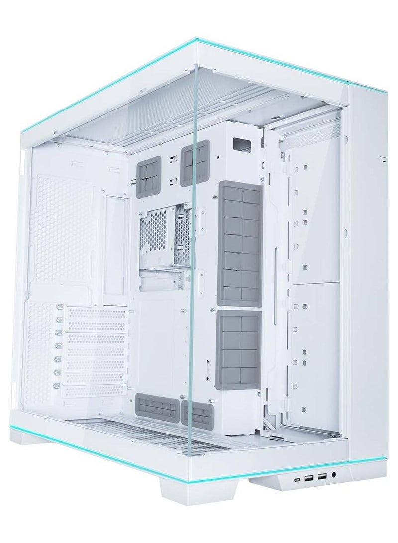 LIAN LI O11D EVO RGB E-ATX Gaming Dual Chamber Case, ARGB Lighting Strips, Up to 420mm Radiator & 10* Fans Support, Cable Management, Front and Side Tempered Gass Panels, White | G99.O11DERGBW.00  - Image 1