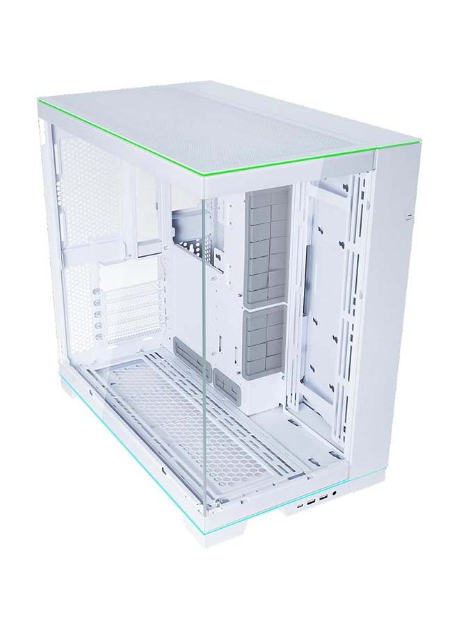 LIAN LI حقيبة ألعاب Lian Li O11D EVO RGB سوداء ATX MidTower من الزجاج المقوى، تدعم مبرد وحدة المعالجة المركزية حتى 167 مم، تدعم وحدة معالجة الرسومات حتى 422 مم، تدعم المبرد 360 مم، 8 فتحات PCI، أمامي: 2 × USB، 1 × Type C | أبيض  - Image 1