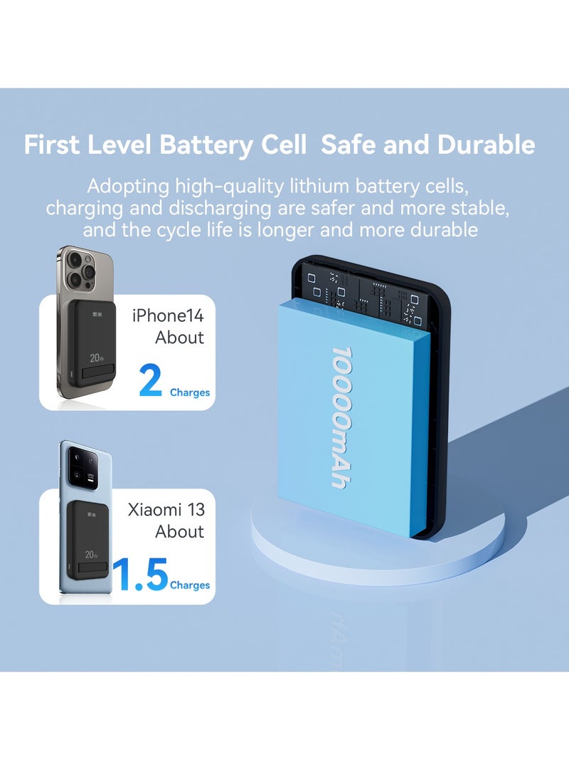 زيم zime بنك الطاقة المغناطيسية 10,000mAh قابل للطي شاحن محمول مغناطيسي لاسلكي ، 20W USB-C الطاقة متوافقة مع سلسلة آيفون 16/15/14/13/12 - Image 4