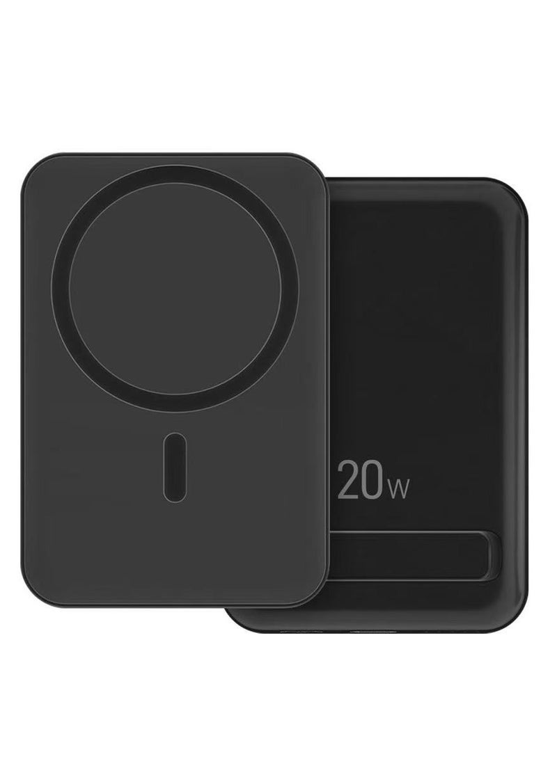 زيم zime بنك الطاقة المغناطيسية 10,000mAh قابل للطي شاحن محمول مغناطيسي لاسلكي ، 20W USB-C الطاقة متوافقة مع سلسلة آيفون 16/15/14/13/12 - Image 1