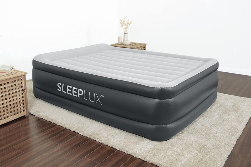 SLEEPLUX مرتبة هوائية قابلة للنفخ من SLEEPLUX متينة مع مضخة مدمجة، وسادة وشاحن USB، بارتفاع 22 بوصة للملكة - Image 1