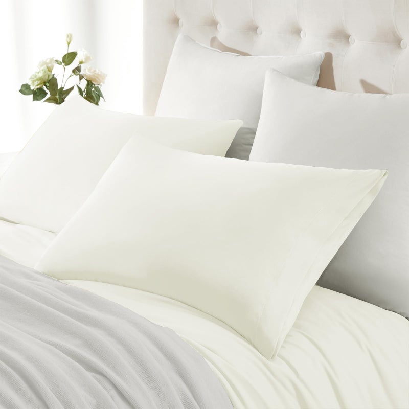 MILVOWOC 2Pcs Brushed Microfiber Standard Pillowcases - 20 x 26 Inch  White Pillow Case Set Non Slip Envelope Pillow Cover with Moisture Absorption and Anti-Wrinkle - Image 3