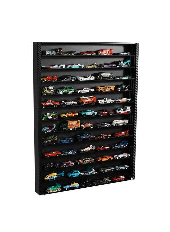 J JACKCUBE DESIGN Hot Wheels 1/64 Scale Diescast Display Rack, Wall Mount Metal Storage Shelf Cabinet For 60 Hot Wheels Cars (Black)- Mk951A - Image 1