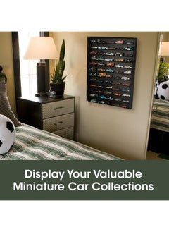 J JACKCUBE DESIGN Hot Wheels 1/64 Scale Diescast Display Rack, Wall Mount Metal Storage Shelf Cabinet For 60 Hot Wheels Cars (Black)- Mk951A  - Image 5