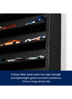 J JACKCUBE DESIGN Hot Wheels 1/64 Scale Diescast Display Rack, Wall Mount Metal Storage Shelf Cabinet For 60 Hot Wheels Cars (Black)- Mk951A  - Image 3
