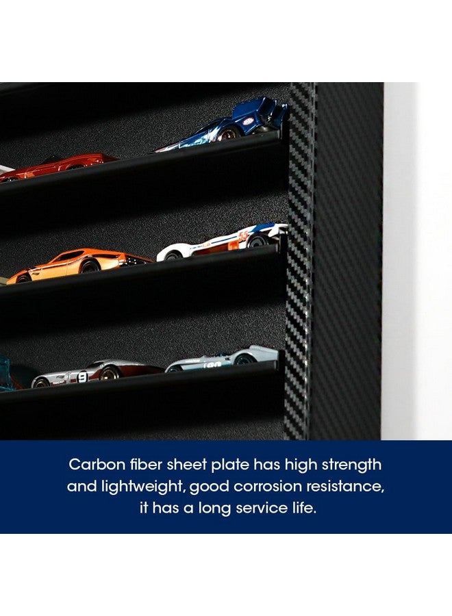 J JACKCUBE DESIGN Hot Wheels 1/64 Scale Diescast Display Rack, Wall Mount Metal Storage Shelf Cabinet For 60 Hot Wheels Cars (Black)- Mk951A - Image 3