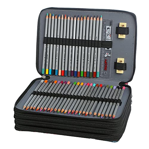 Lbxgap Portable Colored 200 Slots Pencil case Organizer with Printing Pattern for Watercolor Pens or Markers, Pencil Case Organizer for Artist - Image 3