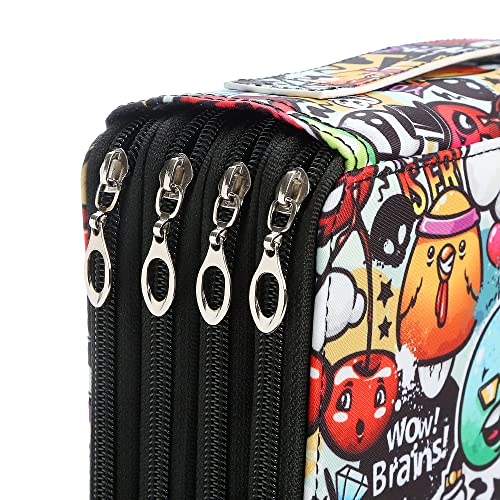 Lbxgap Portable Colored 200 Slots Pencil case Organizer with Printing Pattern for Watercolor Pens or Markers, Pencil Case Organizer for Artist - Image 5