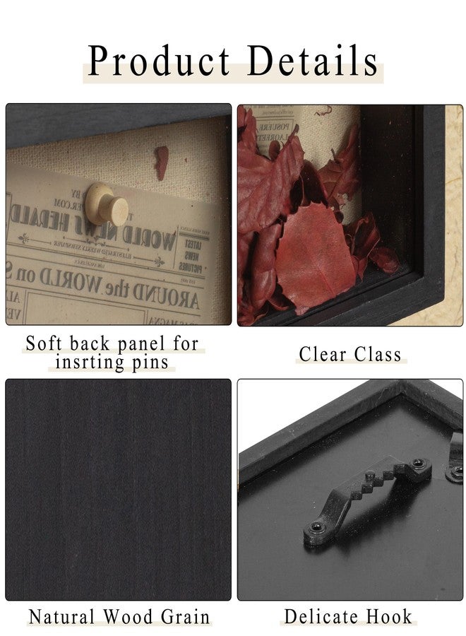 Increased Fire Shadow Box Frame 5x10 Shadow Box Display Case with Linen Back of Awards Memorabilia Flower, Pictures, Keepsakes、Bouquet、Medals and More Photos Memory Box long Skinny Black - Image 4