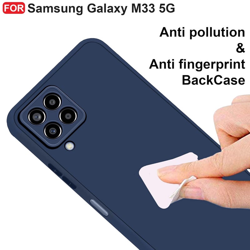 Cedo Samsung Galaxy M33 (5G) Back Cover | Camera Bump Protection & Ultra Slim | Matte Soft Silicon Shock Proof Rubberised Back Case Cover (Blue) - Image 4