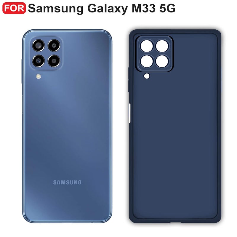 Cedo Samsung Galaxy M33 (5G) Back Cover | Camera Bump Protection & Ultra Slim | Matte Soft Silicon Shock Proof Rubberised Back Case Cover (Blue) - Image 2