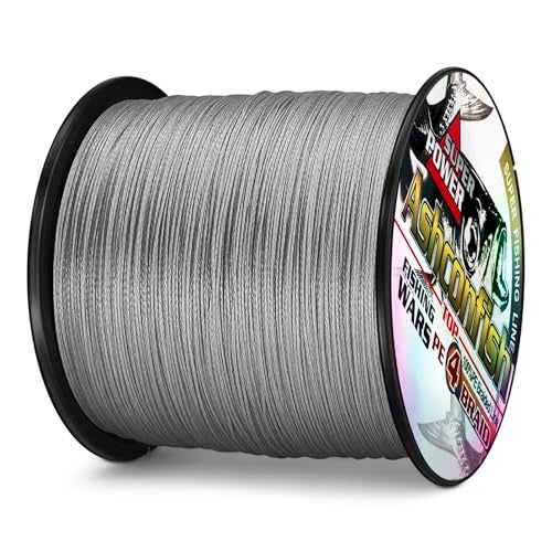 Ashconfish Braided Fishing Line- 4 Strands Super Strong PE Fishing Wire Heavy Tensile for Saltwater & Freshwater Fishing -Abrasion Resistant - Zero Stretch- 100M/109Yds 15LB Gray - Image 3