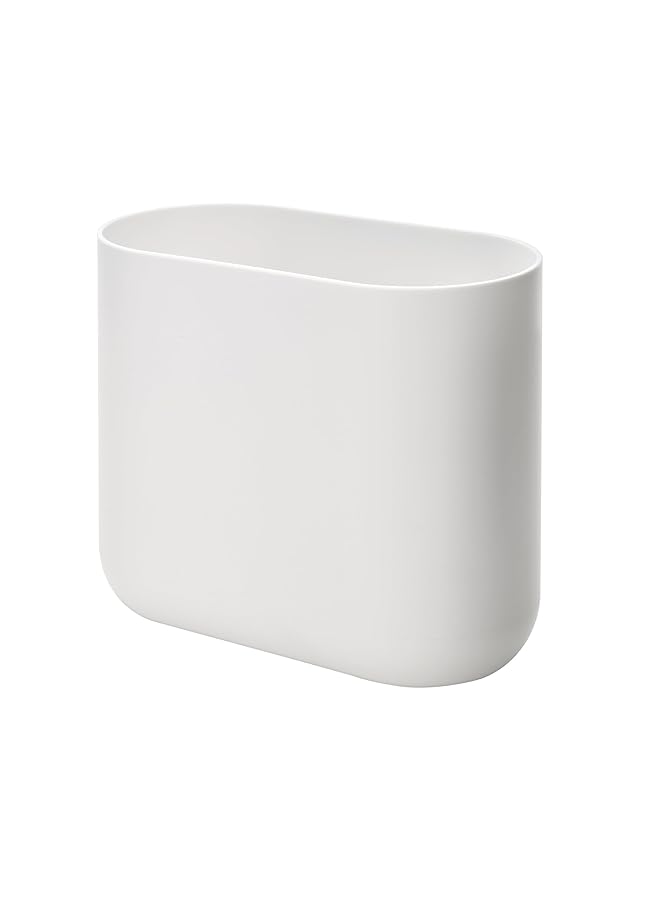 InterDesign Cade Slim Bathroom Trash Bedroom Kitchen Office White Waste Can - Image 1