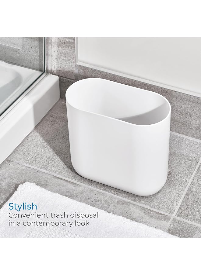 InterDesign Cade Slim Bathroom Trash Bedroom Kitchen Office White Waste Can - Image 3