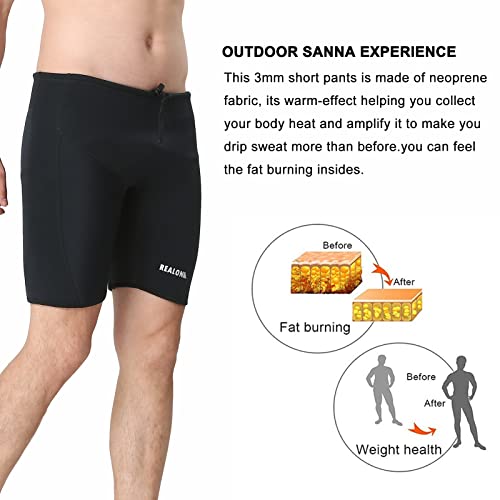 REALON Wetsuit Shorts Neoprene Men 3mm Buoyancy Swim Pants Adult Women Sweat Wet Suit Trunks Jammers Keep Warm Water Sport Aerobics for Swimming Surfing Snorkeling Diving Kayaking Scuba M - Image 4