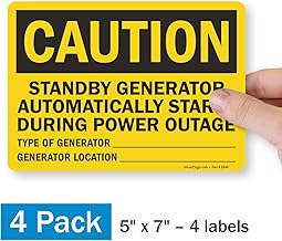 SmartSign SmartSign Ã¢â‚¬Å“Caution - Standby Generator Automatically Starts During Power OutageÃ¢â‚¬Â Label | 5" x 7" Polyester  - Image 1