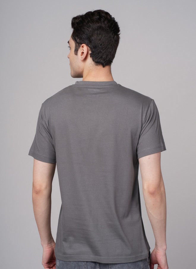 OUTLAWS Men's Solid Grey Round Neck Cotton T-Shirt with Short Sleeves | Color Lock Technology | No Shrinkage | Soft, Breathable & Comfortable Casual Wear - Image 5