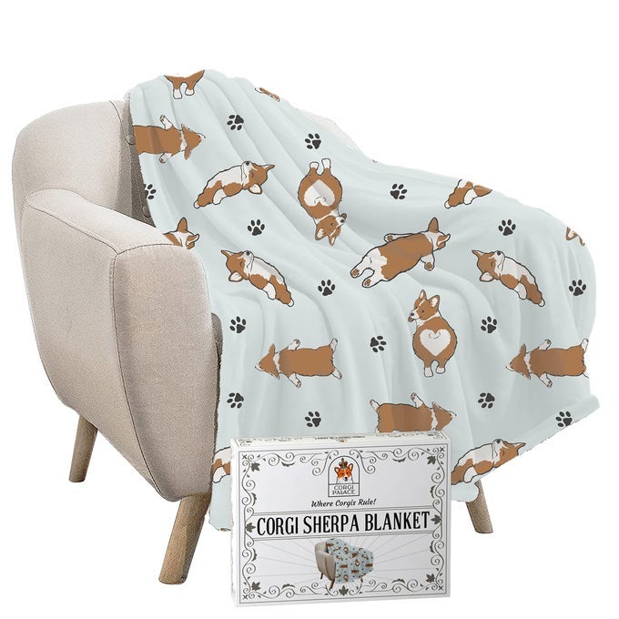 CORGI SHERPA BLANKET CUDDLE CORGIS SOFT THROW BLANKET FOR CORGI LOVERS GIFTS AND DECOR