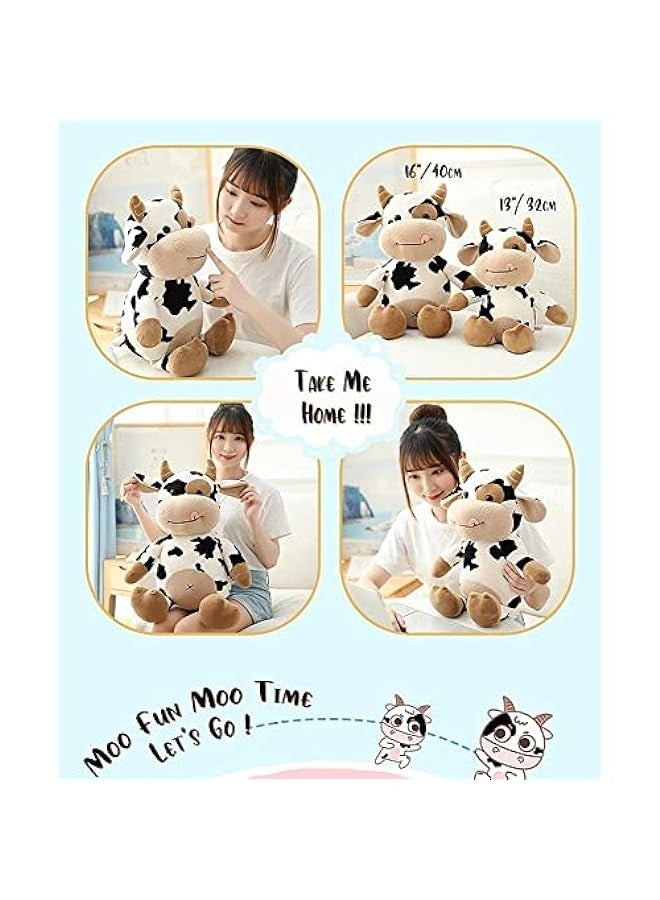 دوركو دمية بقرة محشوة 16 بوصة - هدية رائعة لجميع الأعمار والمناسبات - Image 3