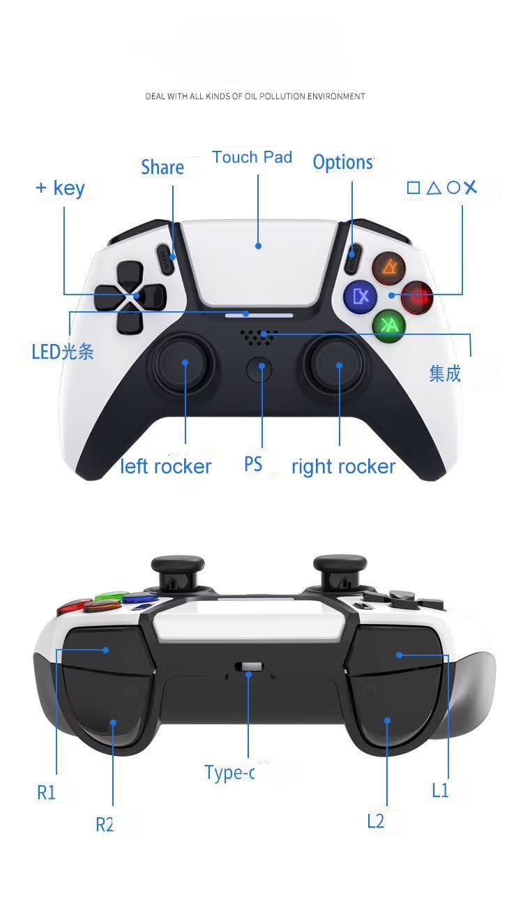 وحدة تحكم لاسلكية عن بعد متوافقة مع PS4 وPS4 Pro وPS4 Slim والكمبيوتر الشخصي، مزودة بمستشعر حركة 6 محاور، محرك اهتزاز مزدوج، مقبس صوت (أسود V3) - Image 2