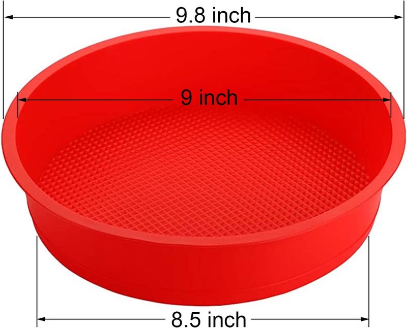 Bekith 4 Pack 9" Silicone Round Cake Pans, Silicone Cake Pans for Baking, Quick Release Baking Mold Round - Image 2