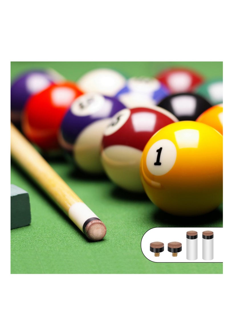 Excefore Billiard Pool Cue Tips, 20 Pcs 13mm White Pool Cue Tips Replacement Kit, Screw on Cue Tips Hard Leather Replacement (Brown) - Image 4