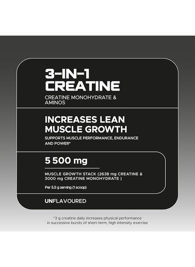 USN 3-IN-1 Creatine Monohydrate Grape Flavor 200g – Strength, Power & Performance Support - Image 3