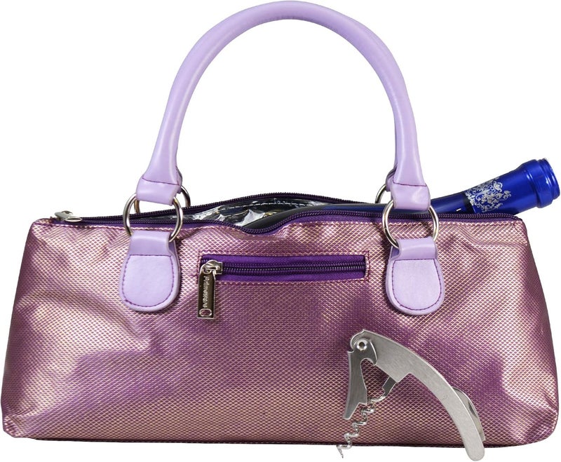 Primeware Wine Clutch Bag (Thermal Insulated) Trendy Women’s Carry Tote | Holds Red & White 750mL Bottles | Trendy Fashion | Incl. Portable Waiter-Style Corkscrew - Image 1