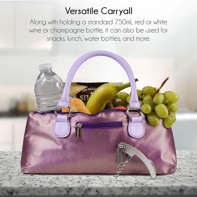 Primeware Wine Clutch Bag (Thermal Insulated) Trendy Women’s Carry Tote | Holds Red & White 750mL Bottles | Trendy Fashion | Incl. Portable Waiter-Style Corkscrew - Image 5