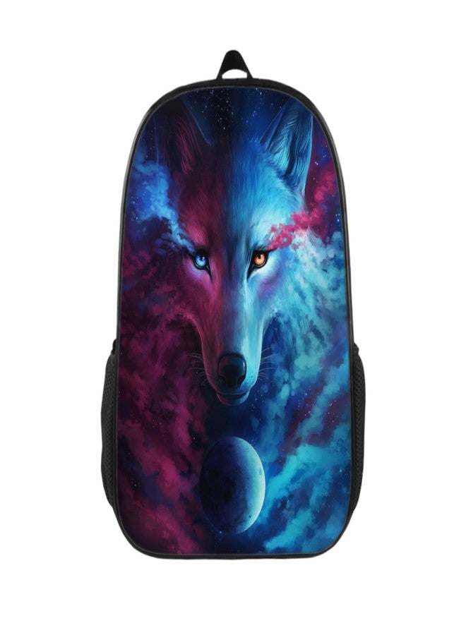 Bzkier Backpack Fun Cute Wolf Bookbag Women Men Black Backpack for Outdoor Sports Travel Camping Hiking Office Work Laptop Bag - Image 1