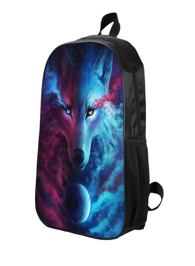 Bzkier Backpack Fun Cute Wolf Bookbag Women Men Black Backpack for Outdoor Sports Travel Camping Hiking Office Work Laptop Bag - Image 2
