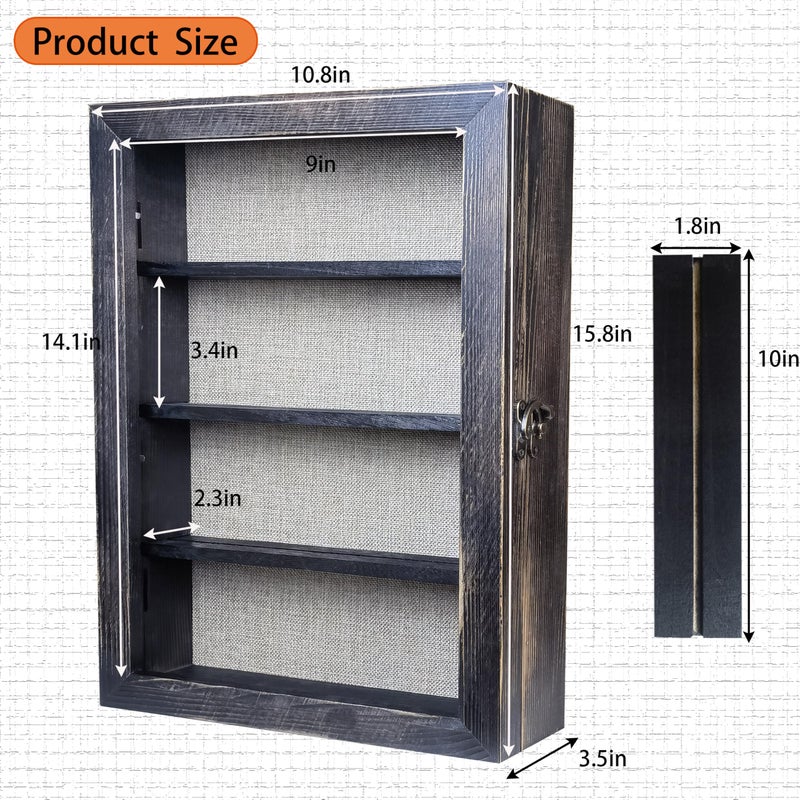 Houstimi Black 11x16 Large Shadow Box Frame Deep Shadow Box with Shelves Pet Memorial Shadow Box Display Case with Linen Back for Handicrafts,Picture Frames,Medals,Coins,Pins Collection and More - Image 5