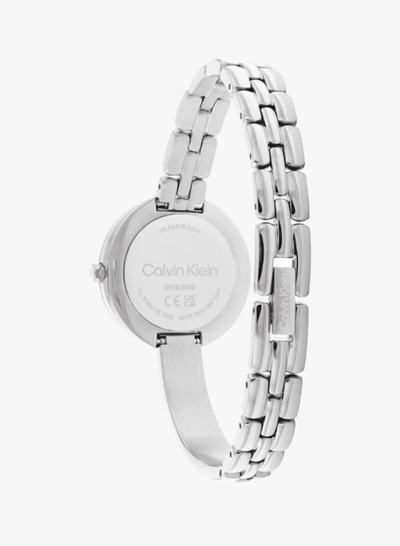 Calvin Klein  Bangled Collection Analog Quartz Watch For Women With Silver Stainless Steel Bracelet - 25200278 for Women | Best Price UAE