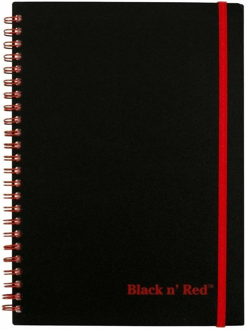 Black n' Red Twin Wire Poly Cover Notebook, 5-3/8 x 8-1/4 inches, Black/Red, 70 Ruled Sheets - Image 5