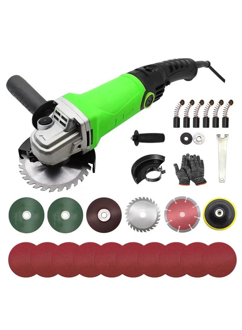 2000W Angle Grinder, Angle Grinders Ø100mm 11000 RPM Grinders Power Tools for Metal Wood, with Side Handle, 2 Cutting Discs, 10 Sandpaper, 6 Carbon Brush, Grinding Wheel, Self-Adhesive Disk - Image 1