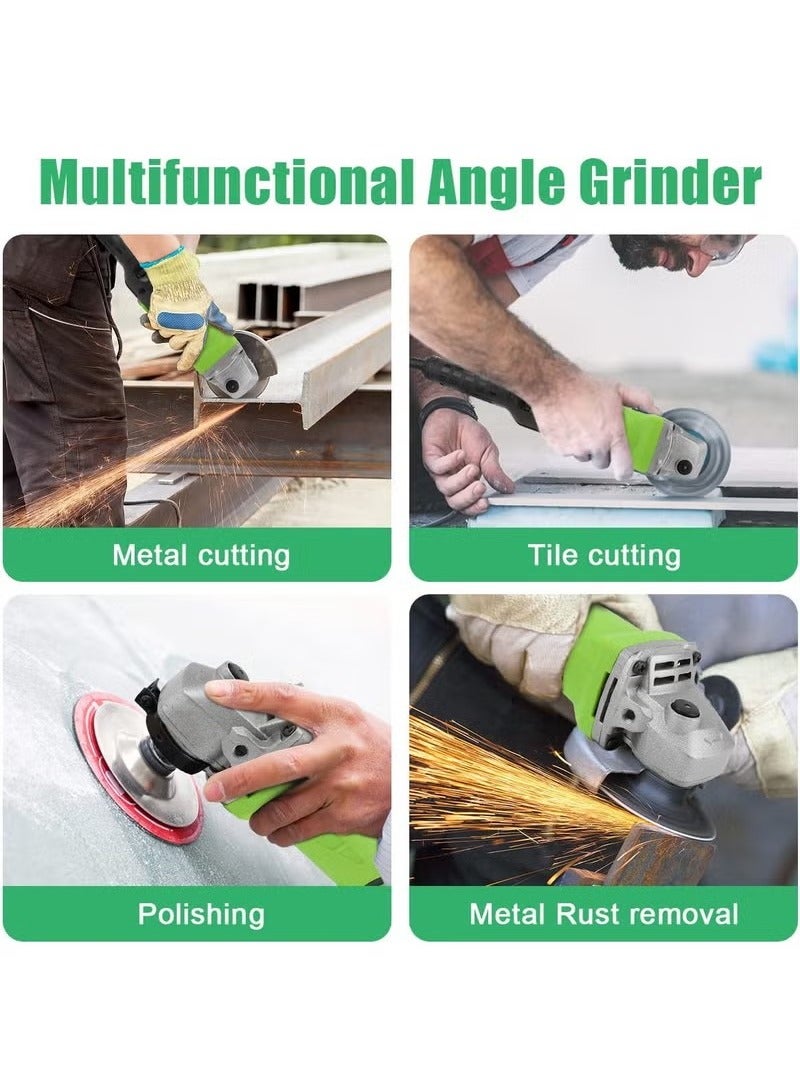 2000W Angle Grinder, Angle Grinders Ø100mm 11000 RPM Grinders Power Tools for Metal Wood, with Side Handle, 2 Cutting Discs, 10 Sandpaper, 6 Carbon Brush, Grinding Wheel, Self-Adhesive Disk - Image 3