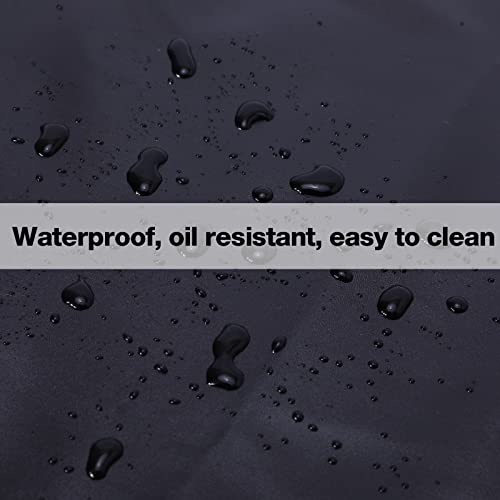 FunChaos Black Waterproof Apron, Heavy Duty Work Apron, Artificial Leather Apron Ideal for Chef, Butcher, Barber, DishWashing, Cleaning, Dog Grooming (Plus Size) - Image 3