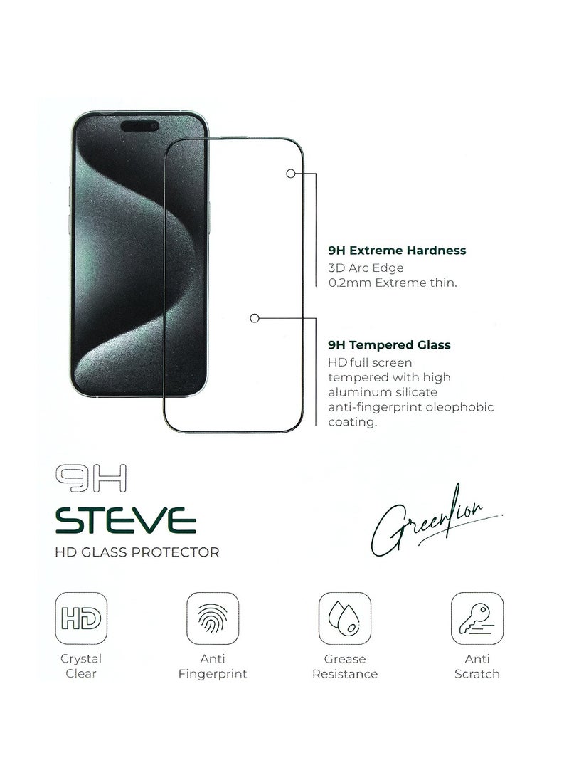 GREEN LION iPhone 15 Plus Screen Protector with 9H Steve Strong HD Glass Green Lion - Clear  - Image 4