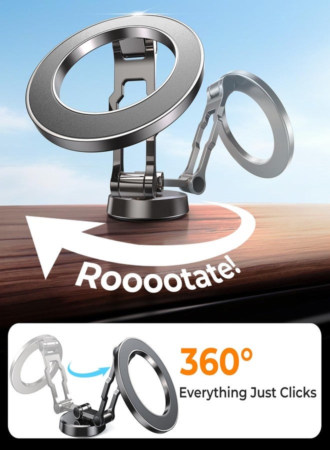 Kaistyle for Magsafe Car Mount【360° Adjustable】 Magnetic Phone Holder for Car Holder Mount【All-Metal】 Foldable Cell Phone Holders for Your Car Dash for iPhone 16 Pro Max 15 14 13 12 Plus Mini - Image 3